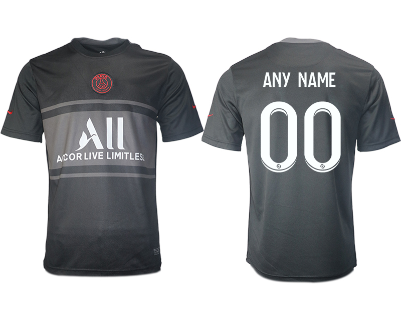 Men 2021-2022 Club Paris St German Second away aaa version black customized Soccer Jersey->paris st german jersey->Soccer Club Jersey